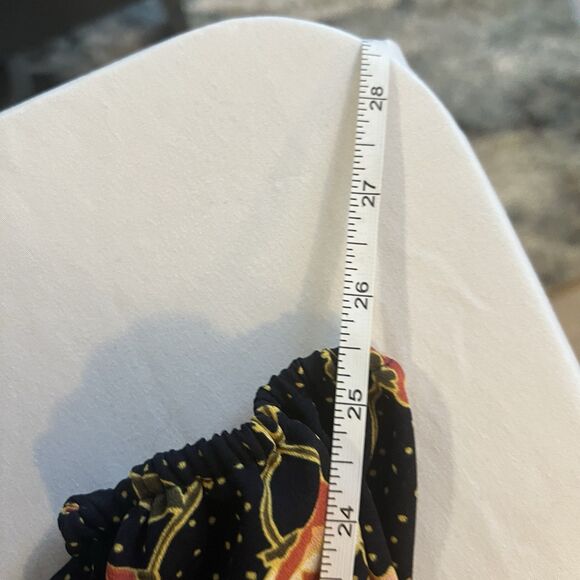 Lauren Conrad Long Sleeve SquareNeck Blouse, Navy W Yellow Dots+Coral Florals, M - Picture 12 of 15